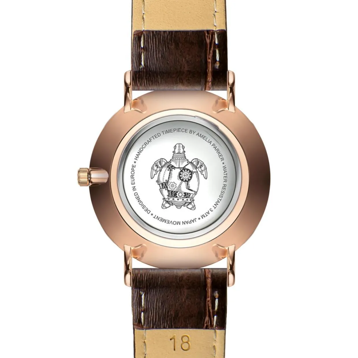 Montre Femme Classique en Cuir marron-Amelia Parker Hot