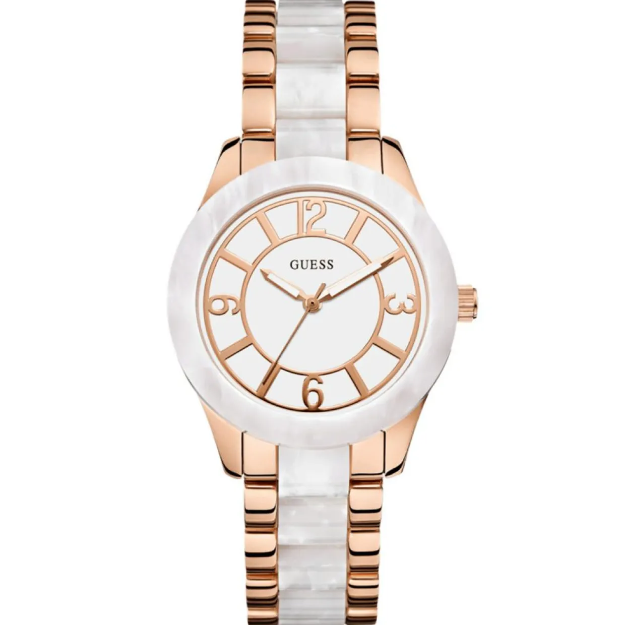 Femme Guess Montres^Montre Femme en Acier & Polycarbonate rose doré/nacré