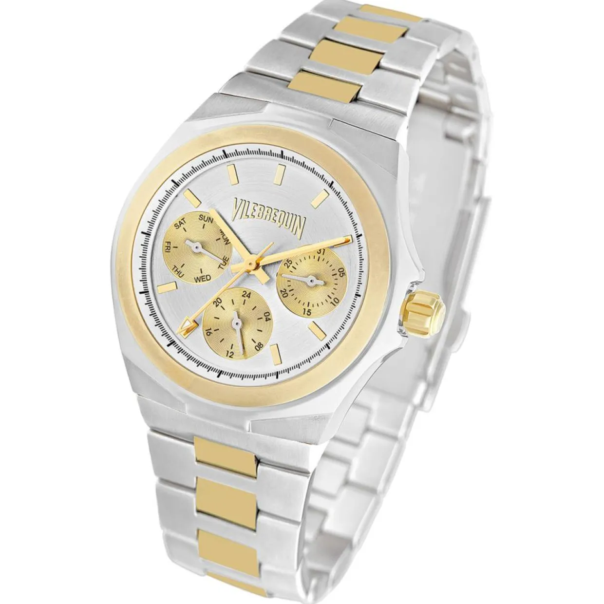 Femme Vilebrequin Montres^Montre Femme en Acier Chronographe argenté/doré