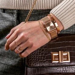 Femme Amelia Parker Montres^Montre Femme en Acier Gold Plaza rose doré