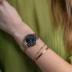 Femme Amelia Parker Montres^Montre Femme en Acier Grand rose doré