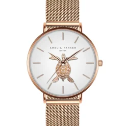 Femme Amelia Parker Montres^Montre Femme en Acier Rose Turtle rose doré