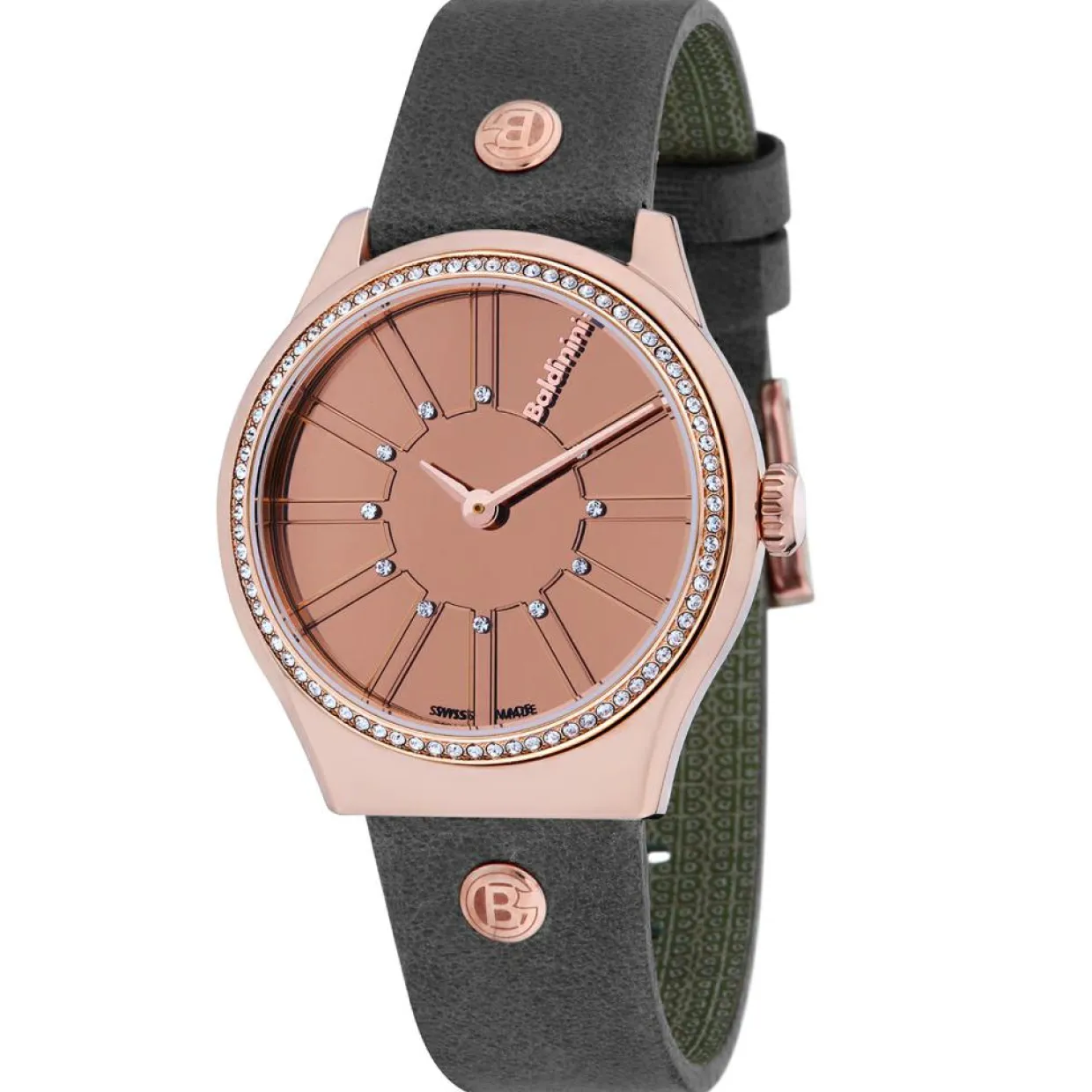 Femme Baldinini Montres^Montre Femme en Cuir & cristaux Swarovski Adria gris foncé