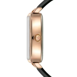Montre Femme Gold Plaza en Cuir noire-Amelia Parker Clearance