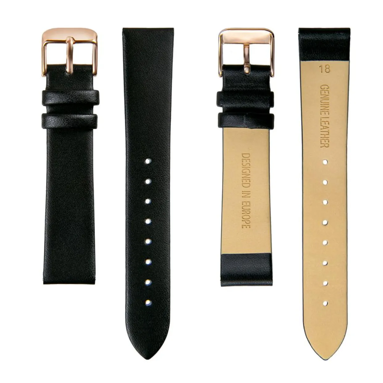 Montre Femme Gold Plaza en Cuir noire-Amelia Parker Clearance