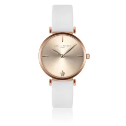 Montre Femme Gold Shore en Cuir blanche-Amelia Parker Discount