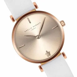 Montre Femme Gold Shore en Cuir blanche-Amelia Parker Discount