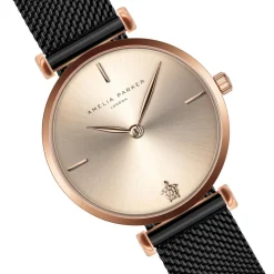 Femme Amelia Parker Montres^Montre Femme Gold Shore en Acier noire