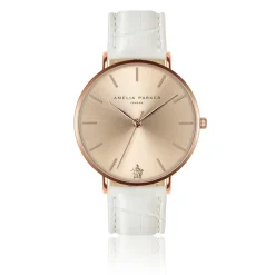 Montre Femme Gold Sky en Cuir blanche-Amelia Parker Discount