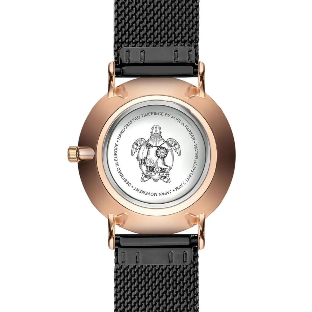 Montre Femme Grand Noir en Acier noire-Amelia Parker Sale