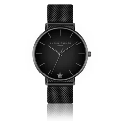 Montre Femme Jet Black en Acier noire-Amelia Parker