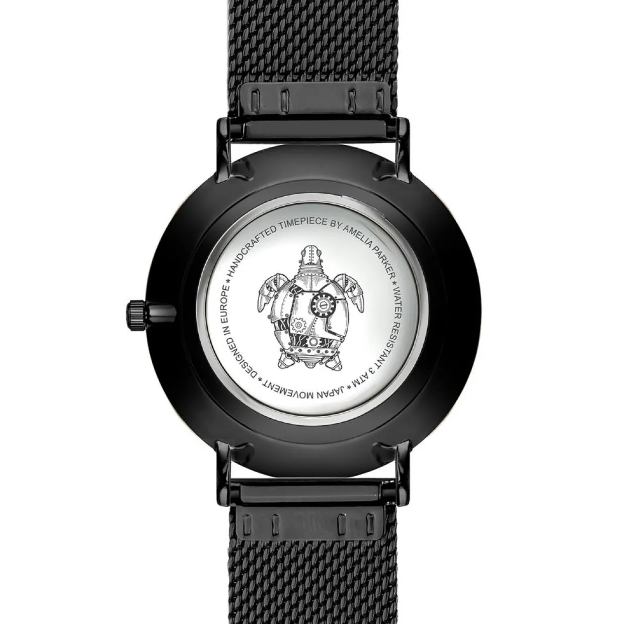 Montre Femme Jet Black en Acier noire-Amelia Parker