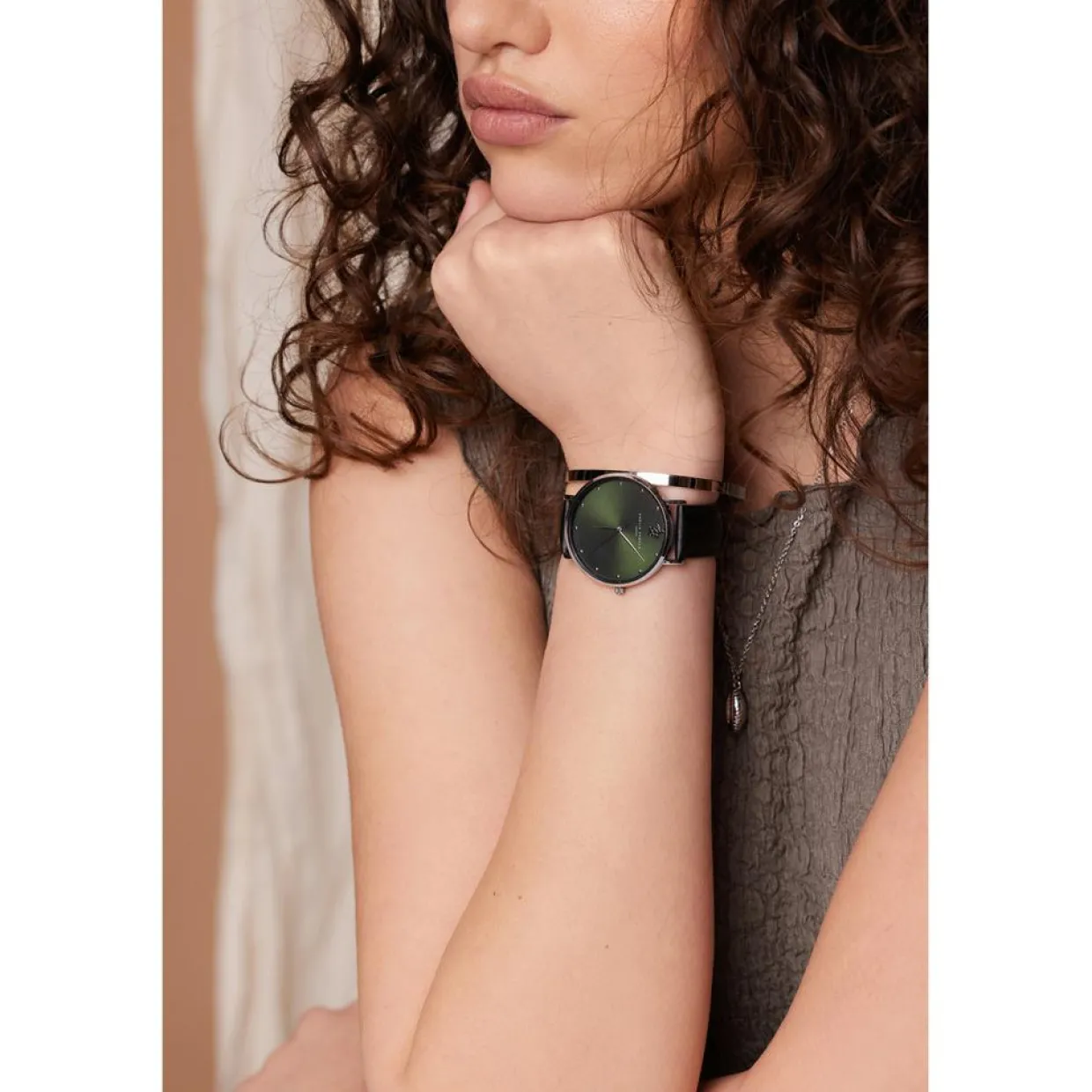 Montre Femme Maya Bay en Cuir noire-Amelia Parker New