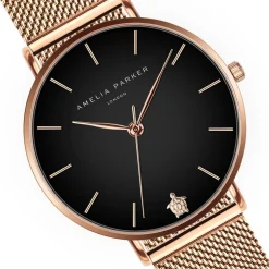 Montre Femme Midnight Moon en Acier rose doré-Amelia Parker Sale