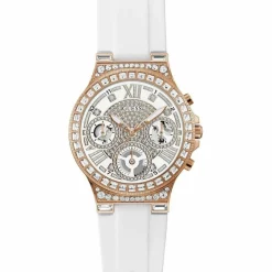 Montre Femme Moonlight en Silicone blanche-Guess Clearance