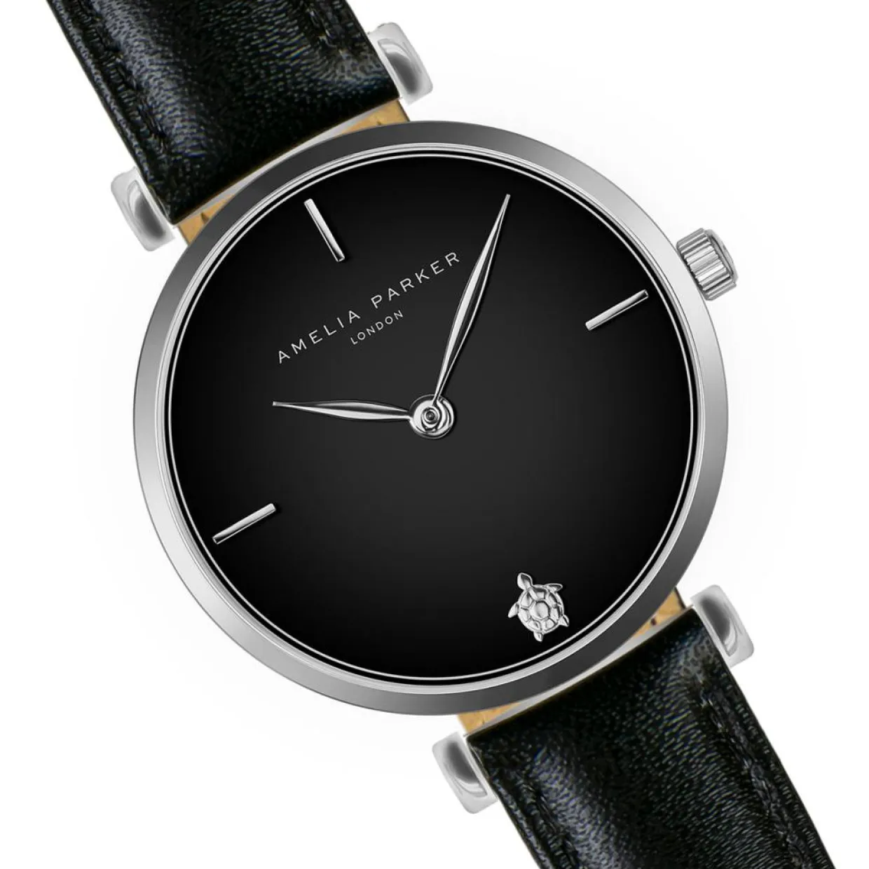 Montre Femme Night Shore en Cuir noire-Amelia Parker Clearance