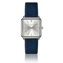 Montre Femme Plaza en Cuir bleu foncé-Amelia Parker New