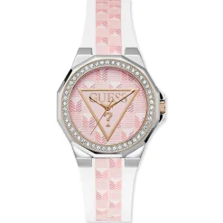Montre Femme Resort en Cuir blanc/rose-Guess New