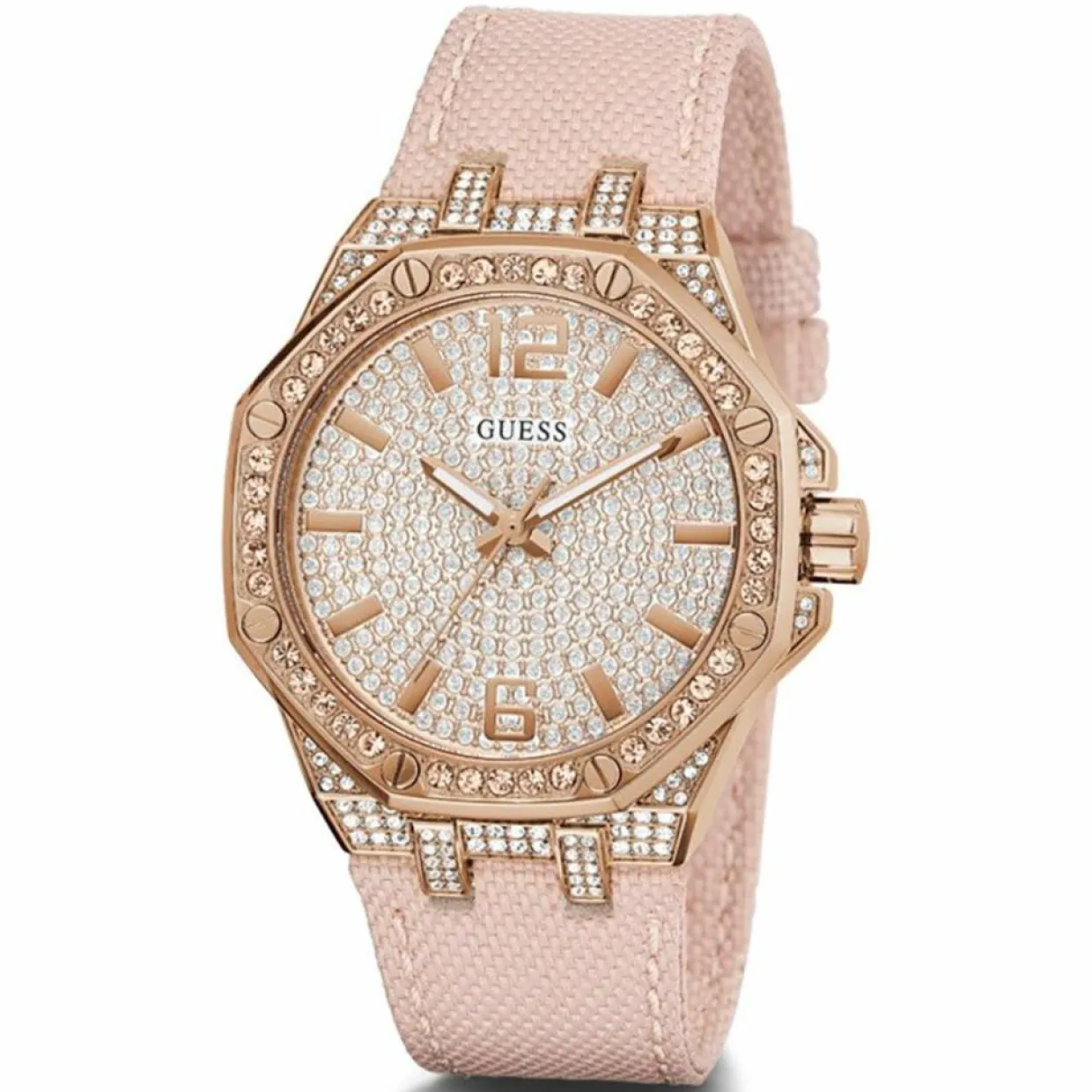 Femme Guess Montres^Montre Femme Shimmer en Cuir rose