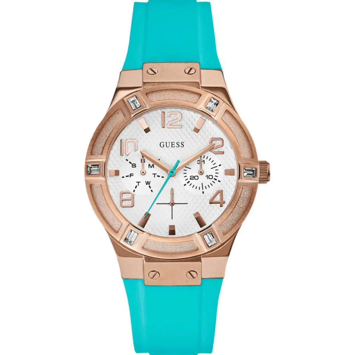 Femme Guess Montres^Montre Femme Sport Steel en Silicone bleue