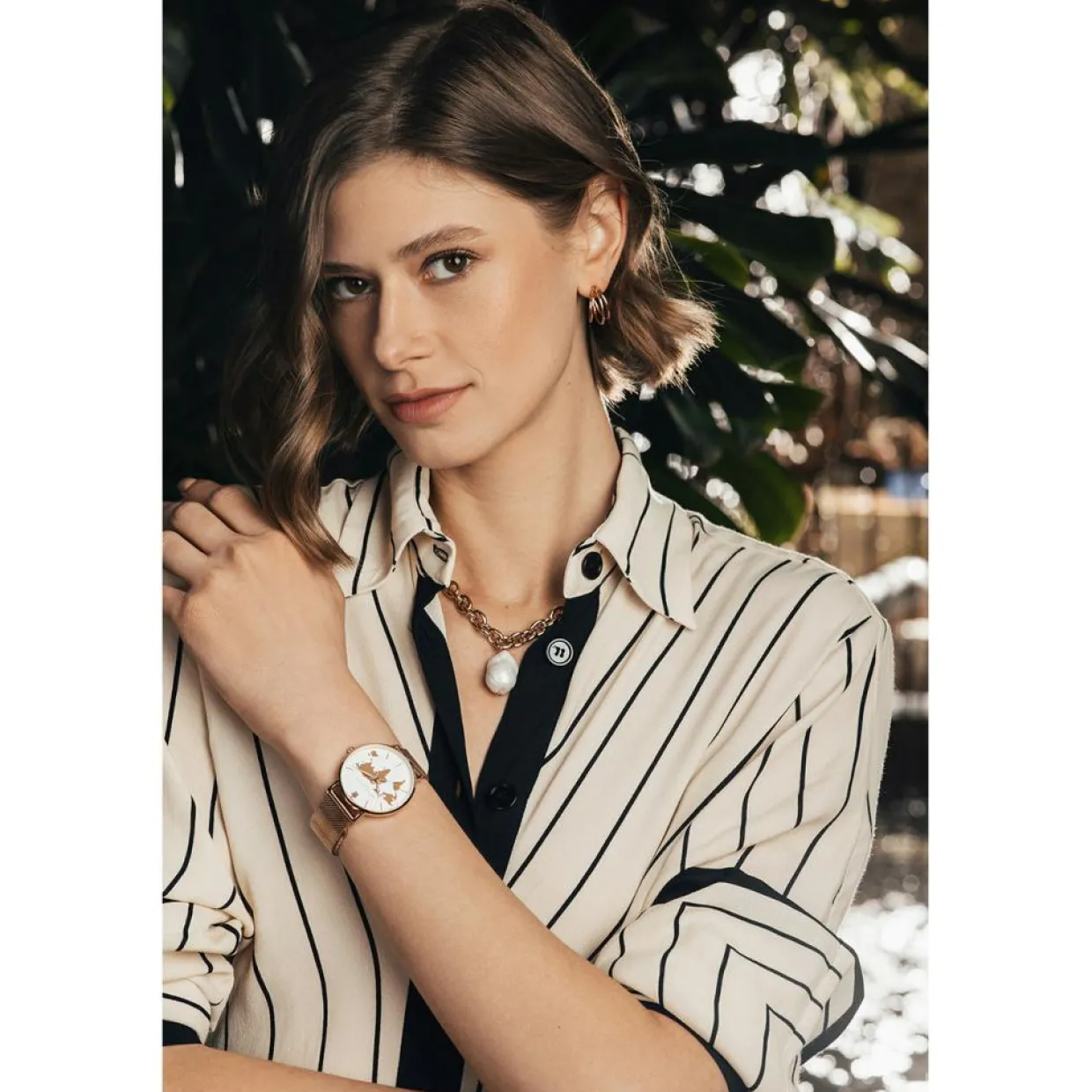 Femme Amelia Parker Montres^Montre Femme Vacation en Acier rose doré
