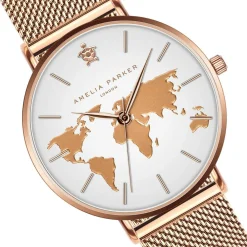 Femme Amelia Parker Montres^Montre Femme Vacation en Acier rose doré