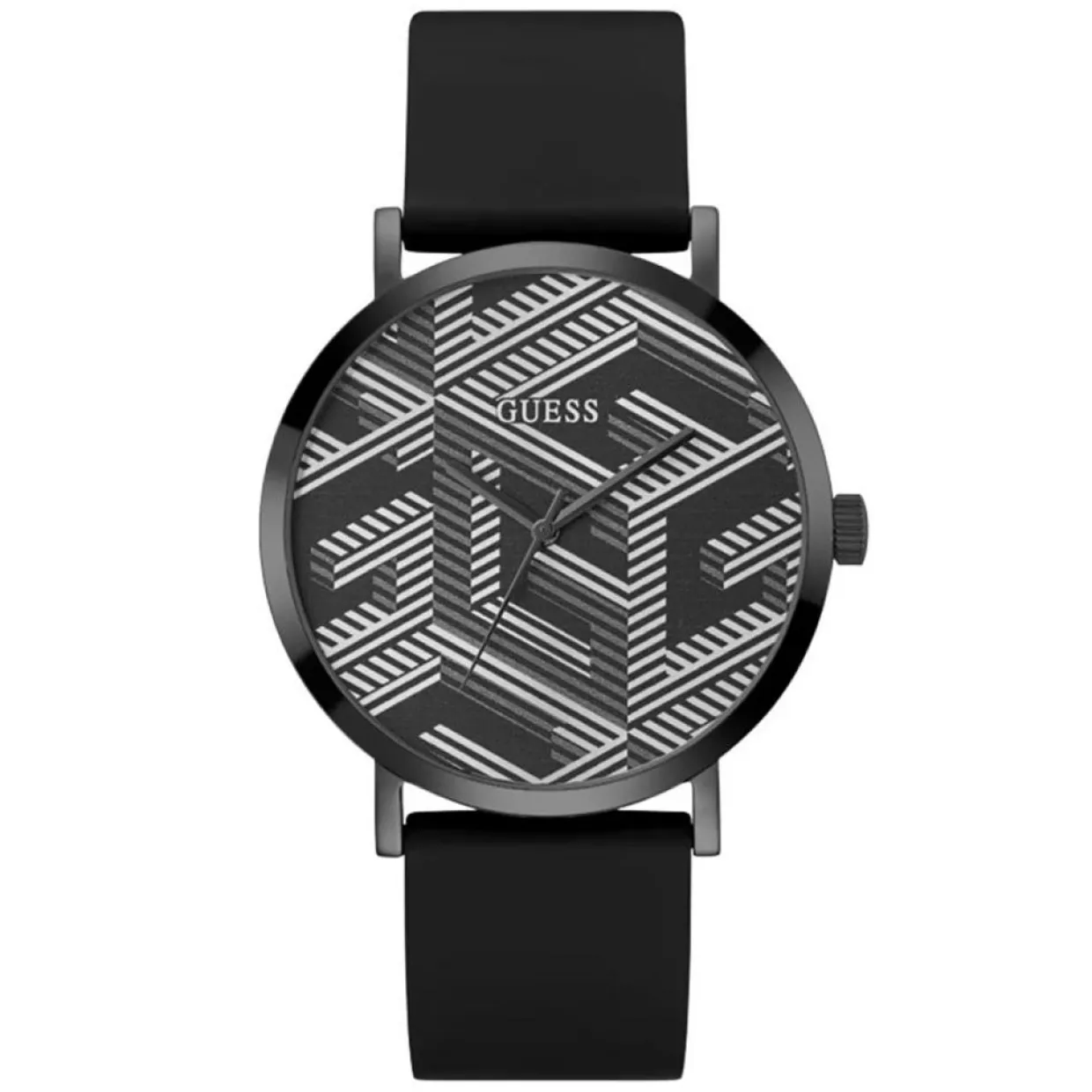 Homme Guess Montres^Montre Homme Bossed en Silicone noire