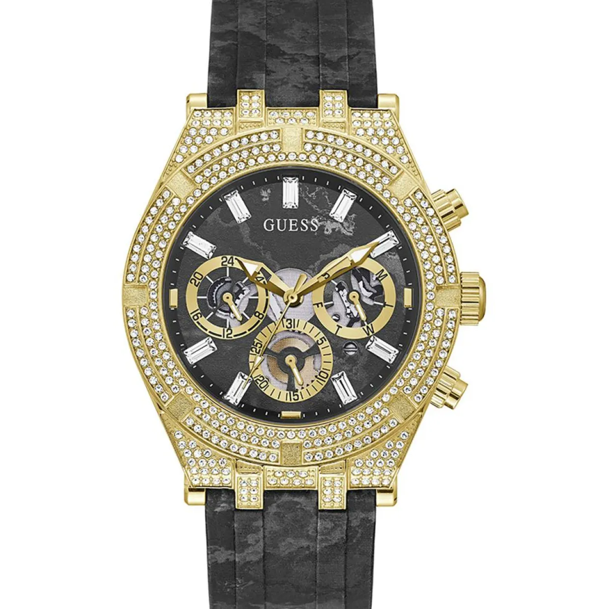 Montre Homme Continental en Silicone noire-Guess New