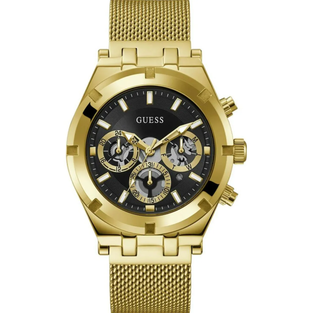 Homme Guess Montres^Montre Homme Continental en Acier dorée