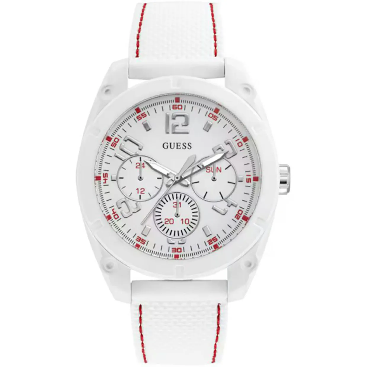 Montre Homme Dashboard en Résine blanche-Guess Sale