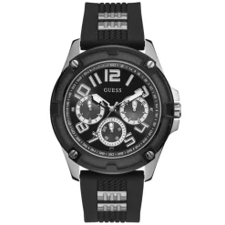 Homme Guess Montres^Montre Homme Delta en Silicone noire