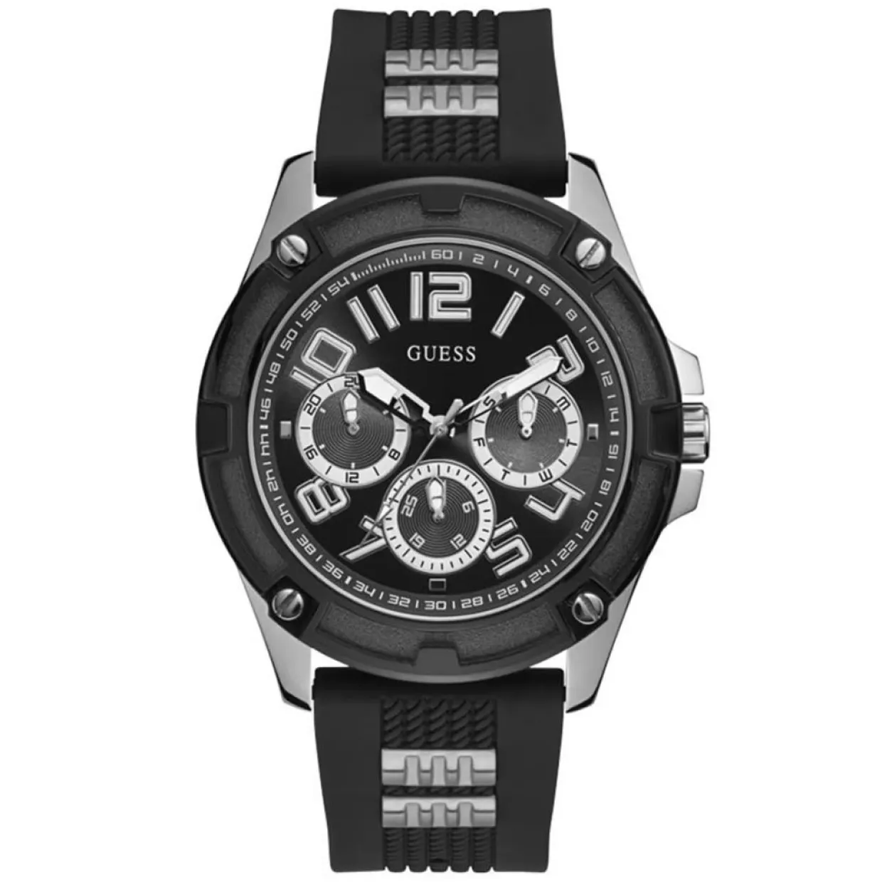 Homme Guess Montres^Montre Homme Delta en Silicone noire