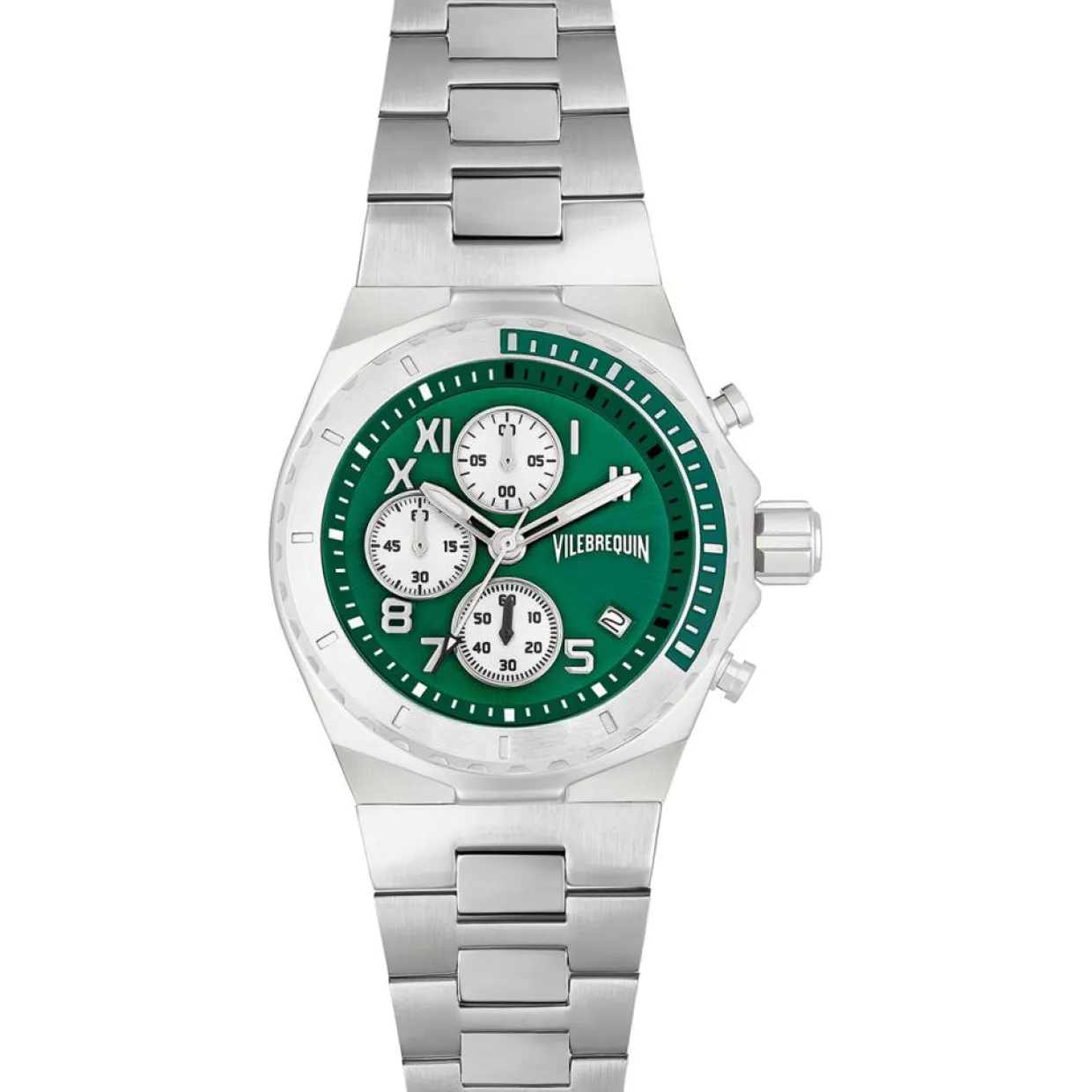 Homme Vilebrequin Montres^Montre Homme en Acier Chronographe argentée