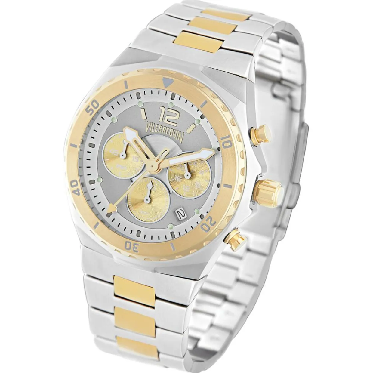 Montre Homme en Acier Chronographe argenté/doré-Vilebrequin Outlet
