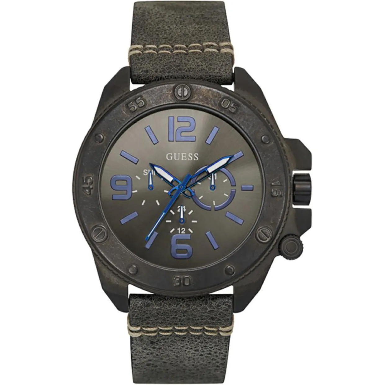 Homme Guess Montres^Montre Homme en Cuir grise