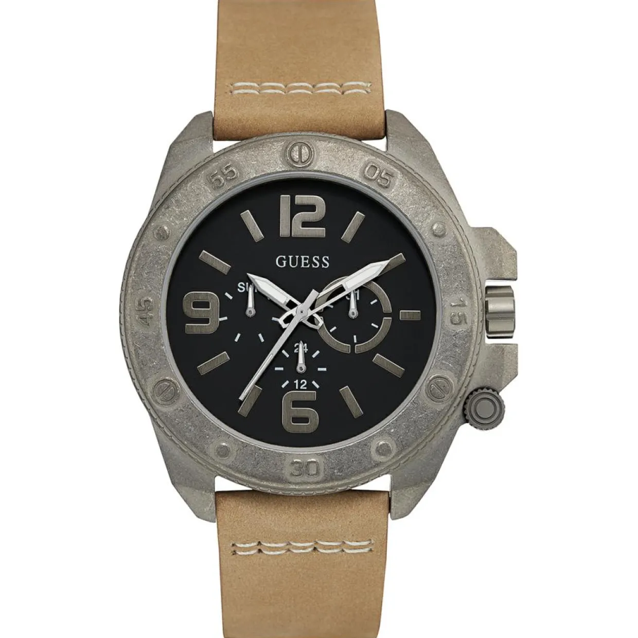 Montre Homme en PU & Cuir beige-Guess Outlet