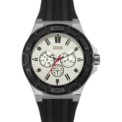 Homme Guess Montres^Montre Homme Force en Caoutchouc noire