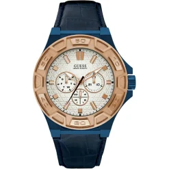 Homme Guess Montres^Montre Homme Force en Cuir bleue