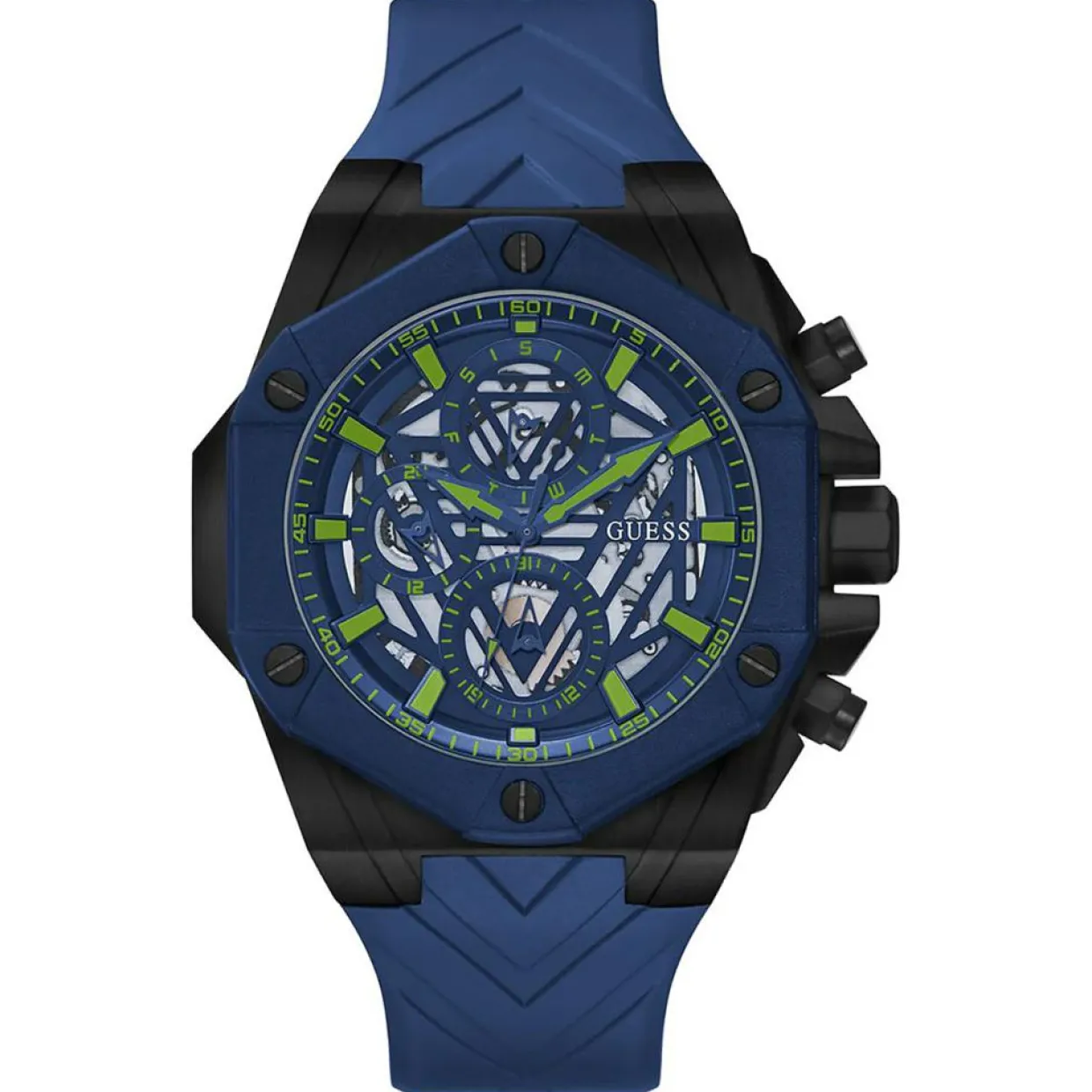 Homme Guess Montres^Montre Homme Formula en Silicone bleue