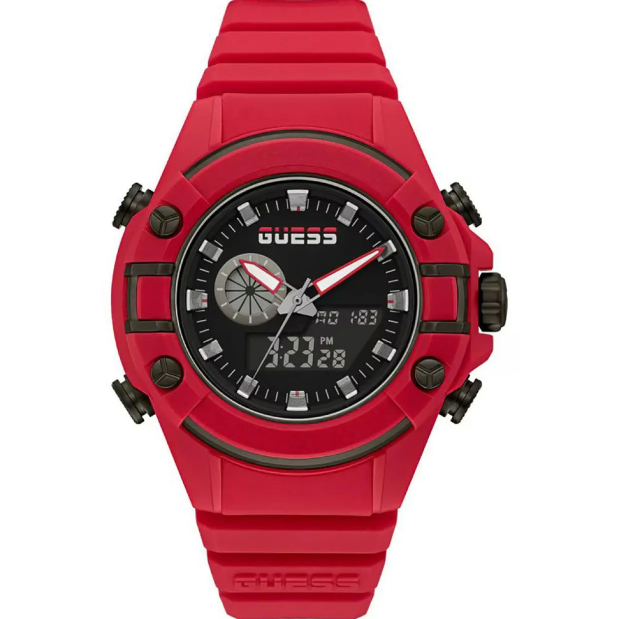Montre Homme G Force en Silicone rouge-Guess Clearance