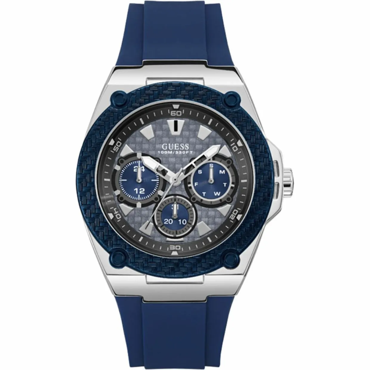 Homme Guess Montres^Montre Homme Legacy en Silicone bleue