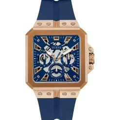 Homme Guess Montres^Montre Homme Leo en Silicone bleue