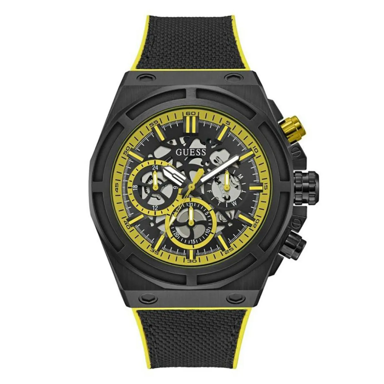 Homme Guess Montres^Montre Homme Masterpiece en Silicone noire