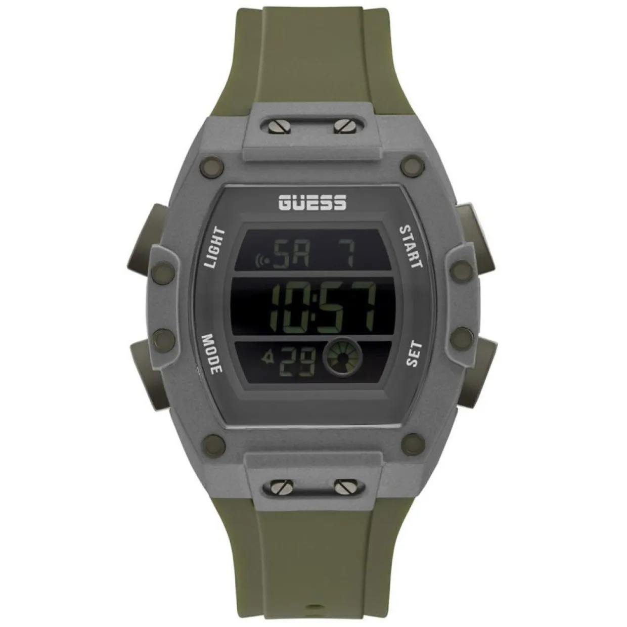 Montre Homme Phoenix en Silicone verte-Guess New