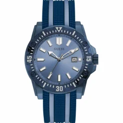 Homme Guess Montres^Montre Homme Skipper en Silicone bleue