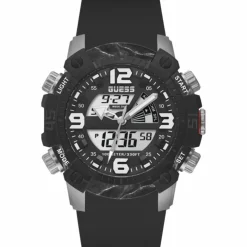 Montre Homme Slate en Silicone noire-Guess Clearance