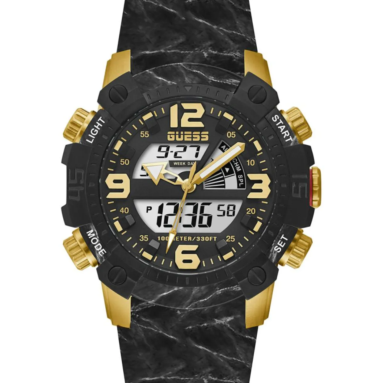 Homme Guess Montres^Montre Homme Slate en Silicone noire