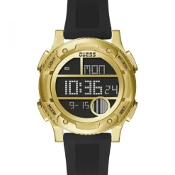Montre Homme Zip en Caoutchouc noire-Guess Discount