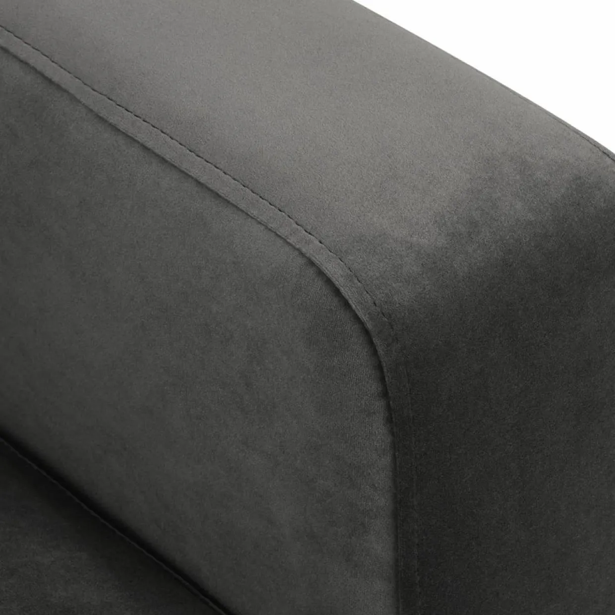 Mazzini Sofas Canapés^Méridienne Velours Droite Venus grise - 160x104x90 cm