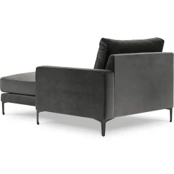 Mazzini Sofas Canapés^Méridienne Velours Droite Venus grise - 160x104x90 cm